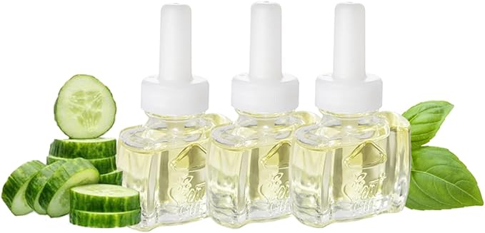 Scent Fill 100% Natural Cucumber Basil Plug in Air Freshener Scented Oil Refills 3 Refills