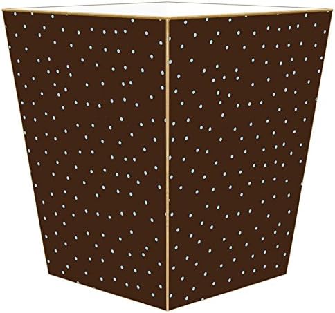 Marye-Kelley WB865-Brown &amp Blue Tiny Dot Wastepaper Basket