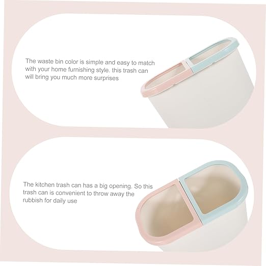 Plastic Trash Can Dual Compartment Bin for Home and Office Waste Management