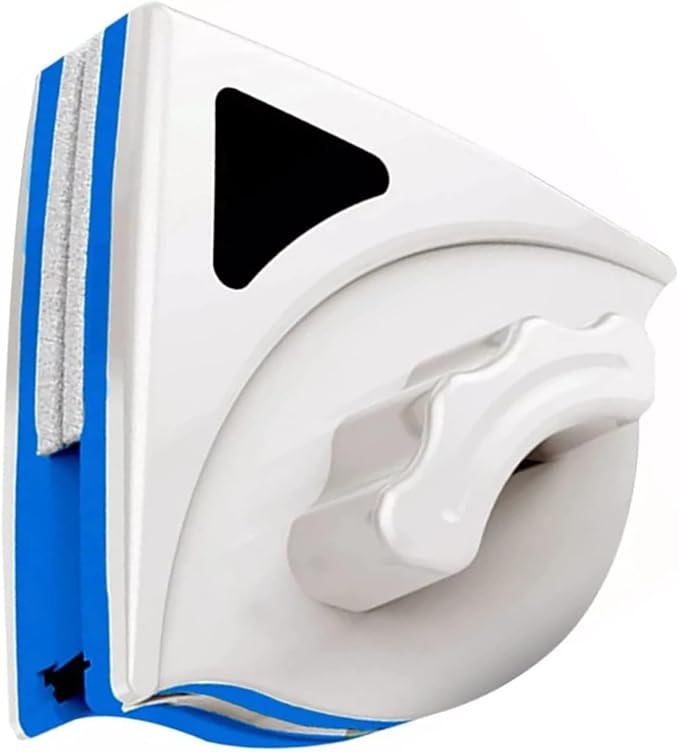 Restokki Double-Sided Cleaner with ABS Plastic Shell Rubber Magnetic Glass for High-Rise Cleaning Thickness (Blue)