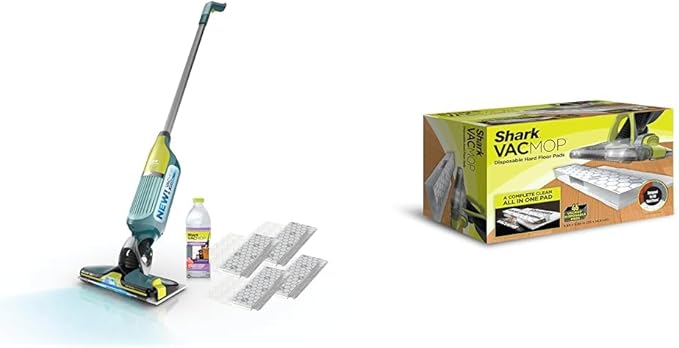 Shark VACMOP Reveal New Cordless Hard Floor Cleaner VACMOP Disposable Hard Floor Pad Refills Compatible with VM252 &amp VM180 12oz Pet Multi-Surface Cleaning Solution VM401