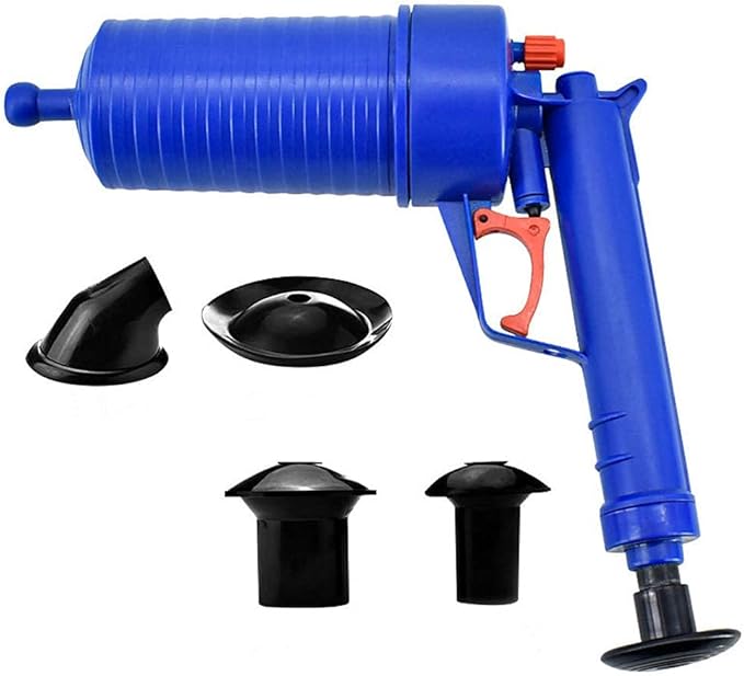 Hrpa Toilet PlungerAir Power Drain BlasterPressure Pump CleanerHigh Pressure Plunger Opener Cleaner Pump for Bath ToiletsShowerBathroomSinkBathtubKitchen Clogged Pipe