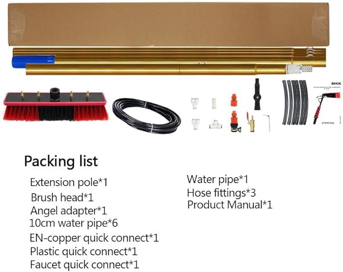 Outdoor Window Cleaning PoleWater Fed Pole Kit with Hose Spray3.6-9m Water Fed Telescopic BrushSolar Panel Cleaning Equipment for Cleaner Outdoor Window