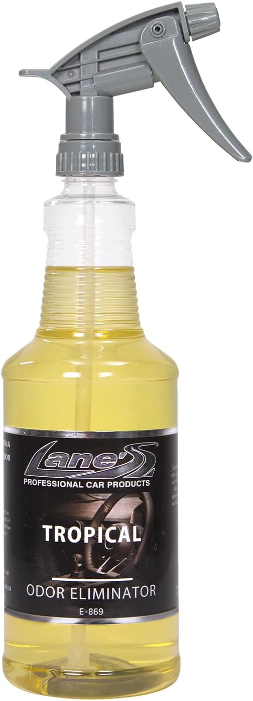 Lane's Premium Car Air Fresheners - Tropical Odor Eliminator Scent - 32oz Eliminate Bad Odors of Pet &amp Food From Car Interior Leather Carpet Upholstery Great For Cars Trucks SUVs RVs &amp Mo