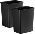 35QT Kitchen Trash Can Sturdy and Lightweight Slim Trash Can Trash Cans for Kitchen Workspace Bathroom Office Easy to Clean 2-Pack Black