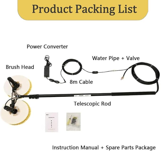 Double Head Window Cleaning Pole Water Fed Pole Kit Window Cleaning Poles Telescopic Brush Extendable Cleaner for Trucks Windows Washing Brush Head