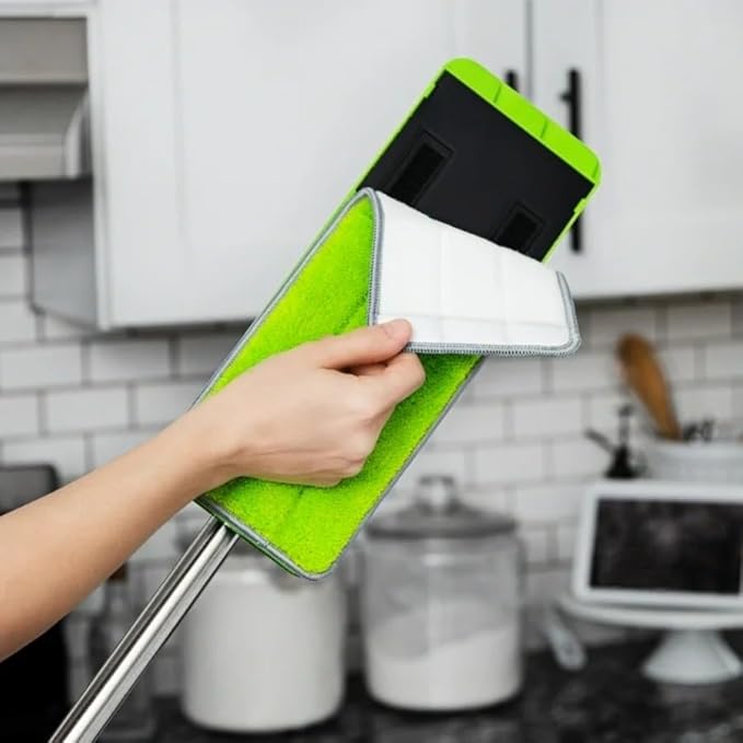 Clean and Wring Out The Flat mop Using a Microfiber Cleaning pad.