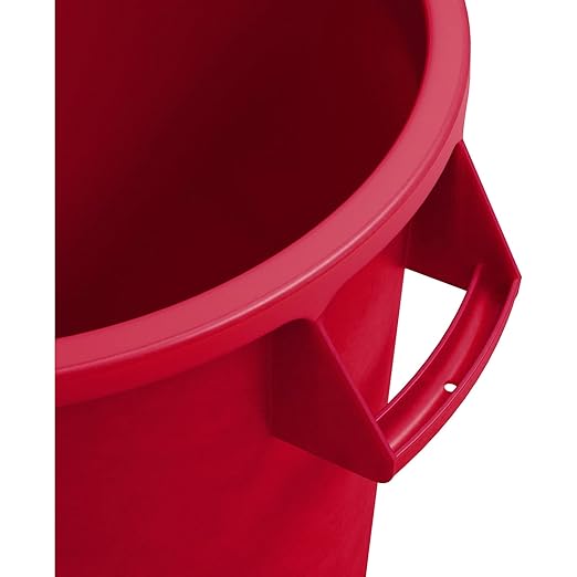 SPARTA Bronco Waste Container Trash Container Round Trash Bin for Disposal 10 Gallons Red (Pack of 6)