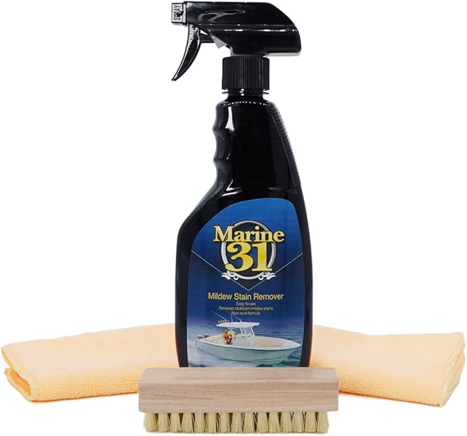 Marine 31 Mildew Stain Remover &amp Cleaner - Marine &amp Boat Home &amp Patio Bathroom &amp Shower Cleaner (20oz Kit)
