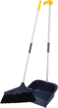 Lurrose Broom and Dustpan Set Broom with Dustpan Combo Set Upgrade Broom Long Handle Broom Broomstick Standing Dust Pan for Home Kitchen Lobby Floor Cleaning