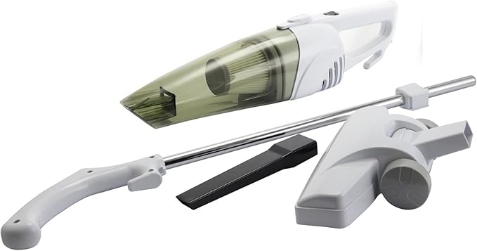 2-in-1 Upright and Handheld Vacuum Cleaner – Lightweight Bagless Stick Vacuum with Crevice Tool and Upholstery Brush Compact Portable White Vacuum for Home Cleaning