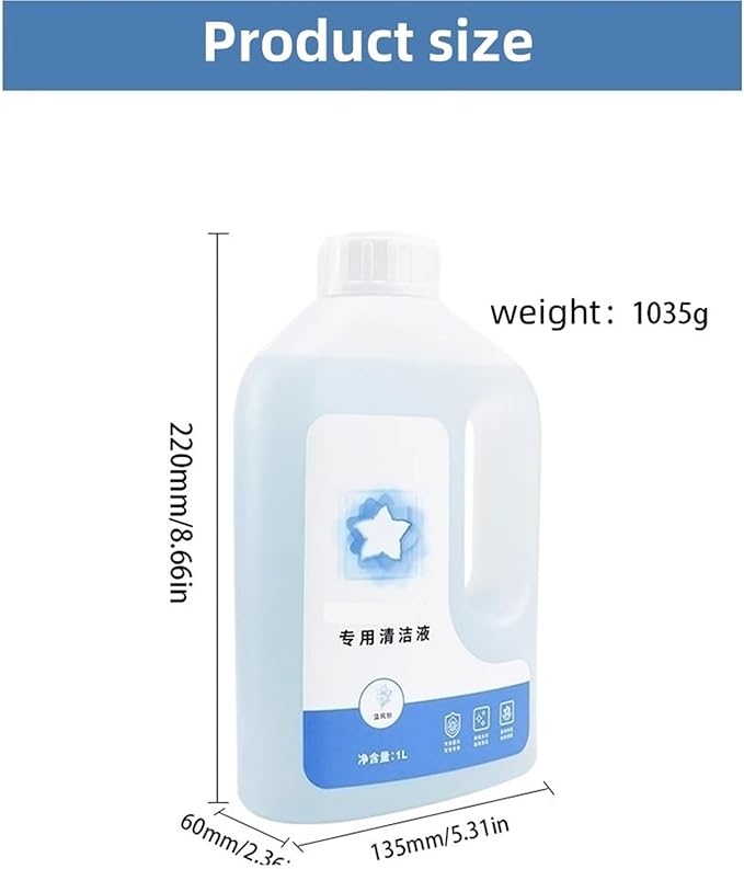 Glass Cleaning Fluid Compatible With Ecovacs Winbot W1SPro/W1 PRO/ W2 OMNI/W2 PRO/W2 PRO OMNI/WINBOT MINI HA41 Window Cleaner Parts(1000mlx1)