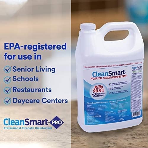 CleanSmart Hospital Disinfectant Kills 99.9% of Viruses and Bacteria Hypochlorous Acid Technology EPA Registered 4 Gallons (HOCL)