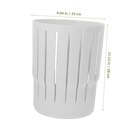 Small White Open-Top Trash Can Thickened Hollow Wastebasket Plastic Garbage Bin for Office Bedroom Home Multi-Function Waste Container