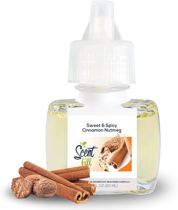 Scent Fill Sweet &amp Spicy Cinnamon Nutmeg Plug in Air Freshener 4 Scented Oil Refills