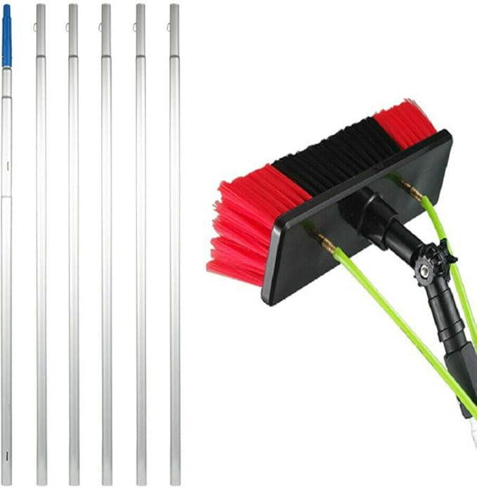 DYRABREST Water Fed Pole KitWindow Washing Kit with 8M Extension Pole Solar Panel Cleaning Brush for Glass Solar Panels Trucks VansWindow