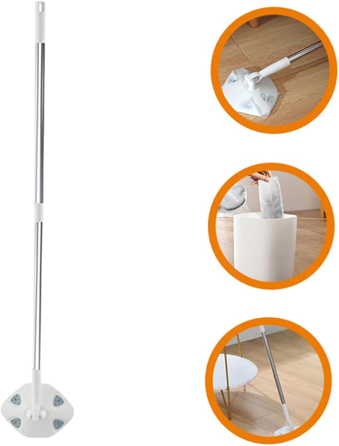 Handheld Dust Mop with Retractable Handle Triangular Shape Microfiber Household Cleaning Mop for Dust Removal for Home Floor Cleaning
