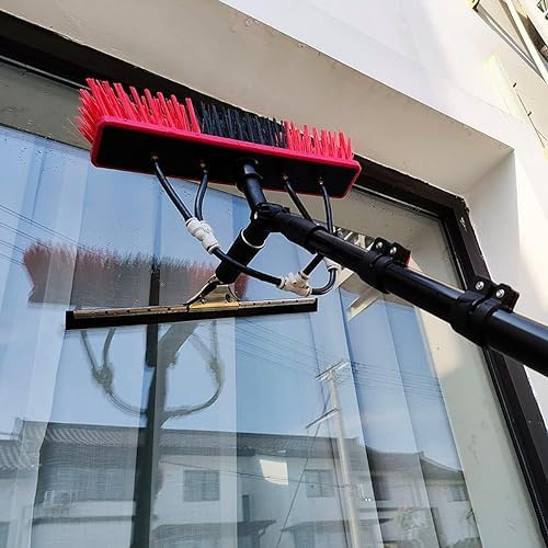 Telescopic Glass Cleaning BrushCleaning Brush Window Cleaning Pole Water Fed Pole Kit Telescopic Brush Extendable Window Squeegee Washer Roof Cleaner Glass Outdoor Solar