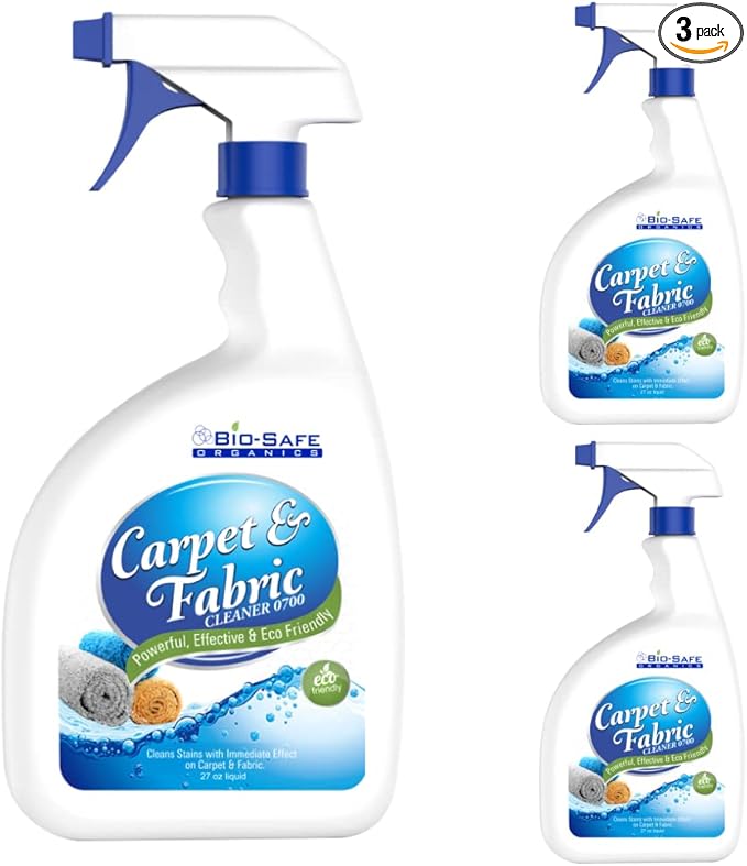 Bio-Safe Organics Carpet &amp Fabric Cleaner 0700 - 24 fl. oz All Natural Organic Everyday Household Carpet &amp Fabric Cleaner Powerful Fast Acting Stain Remover Pet Friendly Patented Patented