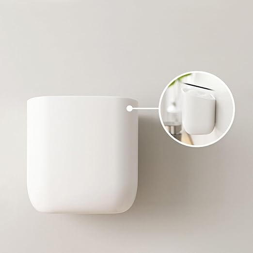 2 Pack Mini wall mounted trash can white small Wastepaper Baskets lidless Wastebasket simple bathroom washbasin storage bin Makeup Brushes toothpaste storage box Multifunctional plastic Garbage Can