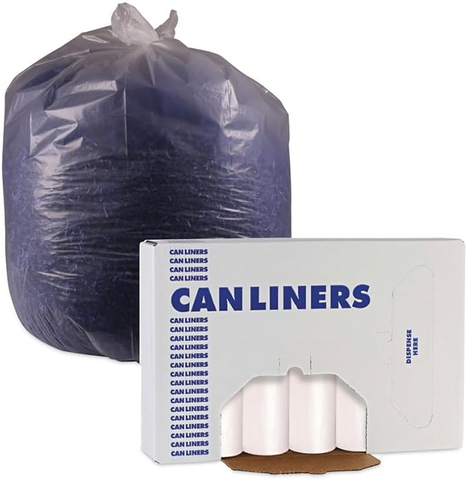Boardwalk V6638HNKR01 33 in. x 38 in. 33 gal. 14 microns High-Density Can Liners - Natural (250/Carton)
