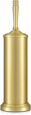 Gold Toilet Brush and Holder Set Stainless Steel Toilet Brush for BathroomHeavy Duty Gold Toilet Bowl Brush and HolderDeep Cleaning Modern Toilet Cleaner Brush -Space Saving Covered Brush Durable