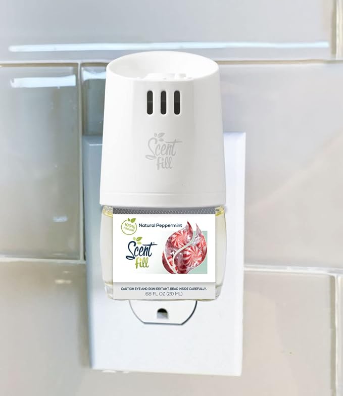 Scent Fill 100% Natural Peppermint Plug in Air Freshener 4 Scented Oil Refills