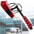 12Ft - 39Ft Window Cleaning Pole 180° Rotatable Brush Head Pole Kit Telescopic Brush Extendable Window Washer Roof Cleaner Glass Outdoor Solar Panel36Ft/10.8M30Ft 9M