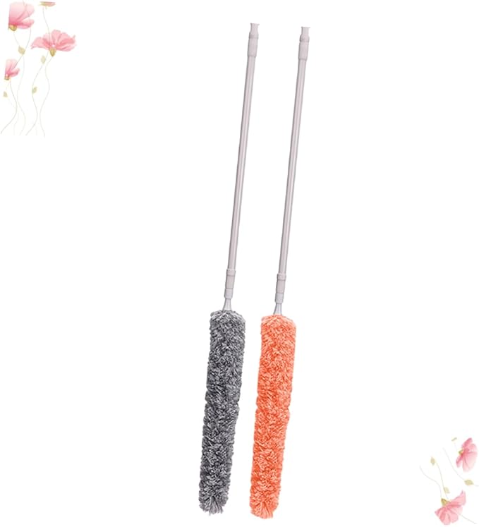 2pcs Telescopic Duster Power Scrubber Dust Mop Ceiling Duster Washable Extendable Duster Handheld Vacuum Cleaning Window Cleaner Duster Refills Duster for Blinds Battery Air Duster/1257