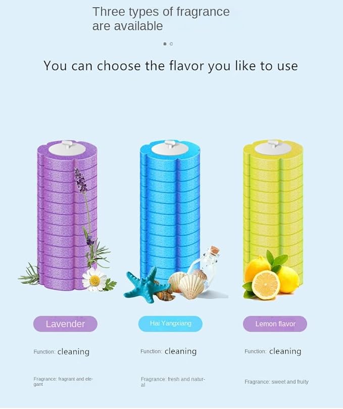 54 Counts Toilet Brush Disposable Refills Cleaning Bowl Wand Bathroom Cleaner Refill Heads(54pcs Different Fragrance Refills)