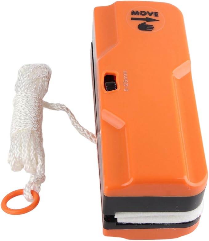 Magnetic Window Cleaner Double - Sided Glass Wiper Adjustable for 5-25mm Glass Thickness Orange - Streak - Free Cleaning Scratch - Free Soft Material Ideal for Home and Off (Orange)