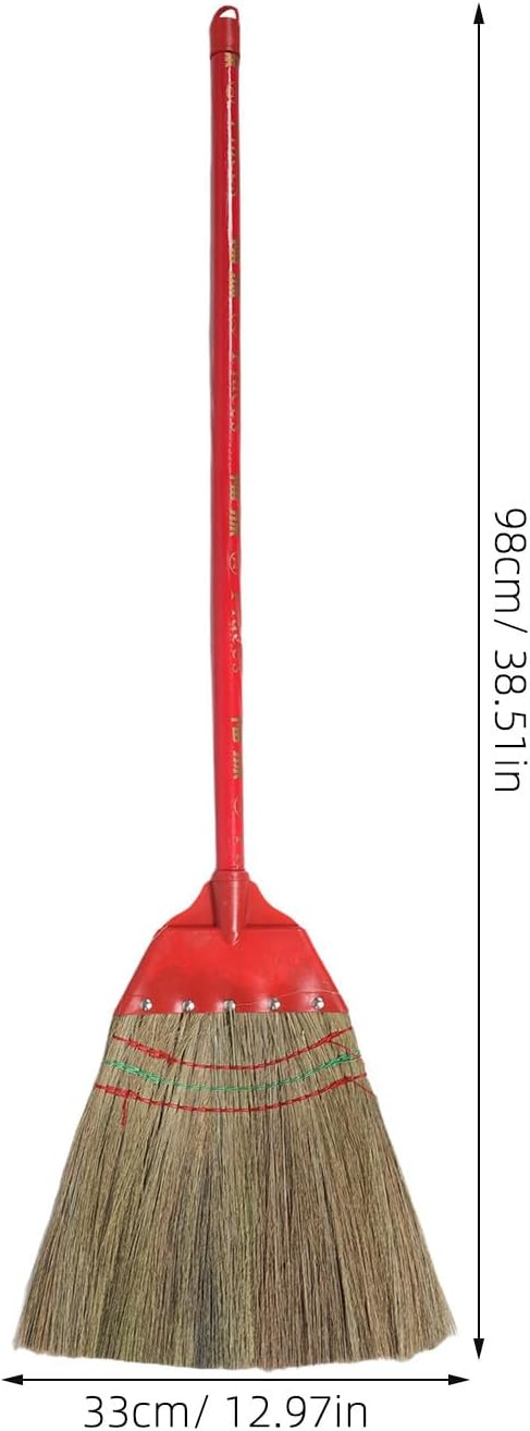 Vietnamese Straw Soft Broom Floor Cleaning Broom 39 Heavy-Duty Commercial Hand Brush for Sweeping Concrete Garage Courtyard Outdoor Indoor Kitchen