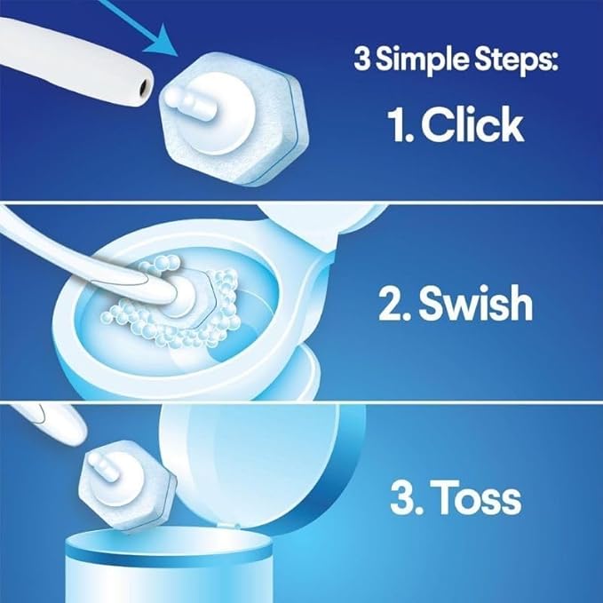 50 Count Toilet Wand Refills for Upgrade Scrubbing Fiber Cotton Brush Heads Compatible with Clorox Toilet Wand for Bathroom Efficient Cleaning