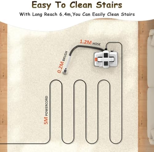 Portable Carpet and Upholstery Cleaner Handheld Spot Cleaner with Dual Brush Head for Carpets Rugs Stairs and Cars
