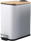 Step Trash Can Kitchen Wastebasket Simple 5L Capacity Foot Pedal Garbage Bin Household Dustbin for Home Sunroom Study Office White