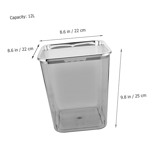 Transparent Large Garbage Can with Thickened PP Material Portable Kitchen Wastebasket and Bathroom Trash Bin for Home Office Bedroom Hotel Use