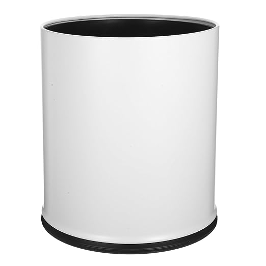 Double Layer Trash Can with Lid Fire-Resistant Round Garbage Bin Compact Bathroom and Office Wastebasket for Home Use