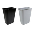 Rectangular Commercial Office Trash and Recycling Combo Bins Wastebasket Deskside B (Black and Grey 10 Gallon)