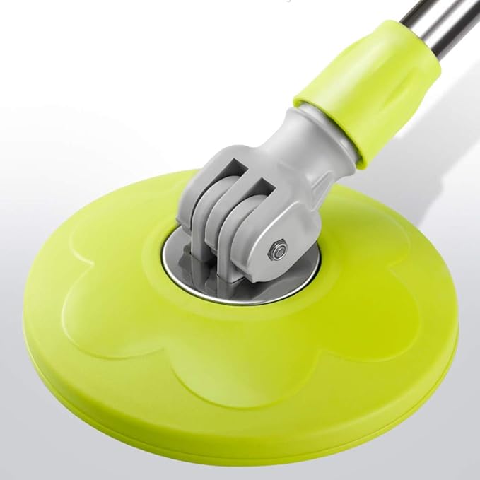 Automatic Rotating Mop with 4 Reusable Heads Hand-Free Pressure Dehydration &amp Metal Basket Double Drive Mop Bucket for Effortless Household Cleaning - Green