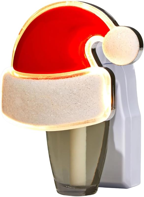 Bath &amp Body Neon Light Santa Hat Nightlight Wallflowers Fragrance Plug | Light Up 24/7 Plug-in