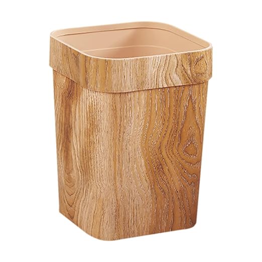 Cabilock Office Decor Decor Decor Decor Trash Can Wood Grain/Marble Pattern Garbage Container Bin Decoration Bin Plastic Toilet Paper Bucket for Bathrooms Kitchen Bedroom Office