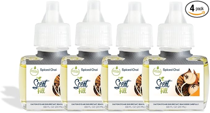 Scent Fill Spiced Chai Plug in Air Freshener 4 Scented Oil Refills