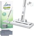 Cloth Changing Mini Mop Zero Touch Lazy Flat Cleaning Tool Clip Clamp Disposable Dust Sweeper Portable Hands Free Wet and Dry Compatible Click Snap Easy Wall Floor Clean Reusable for Small Spaces