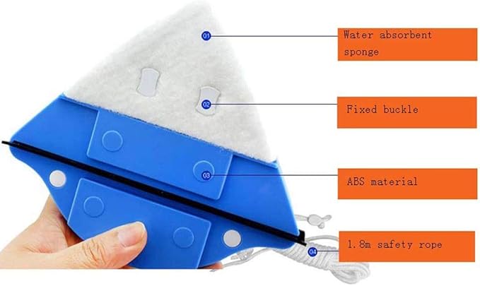 Hollow Double-layer Glassware Glass Window Cleaner Cleaning Scraper （16 * 12.3 8.5cm）