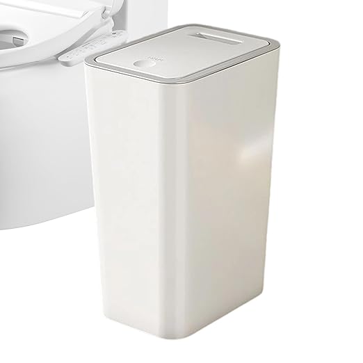 Trash Can with Lid - Wastebasket Dustbin | Wastebasket Compact 10L Dustbin for Dorm Corner Bedroom Indoor Sink Home Bathroom Toilet Workplace