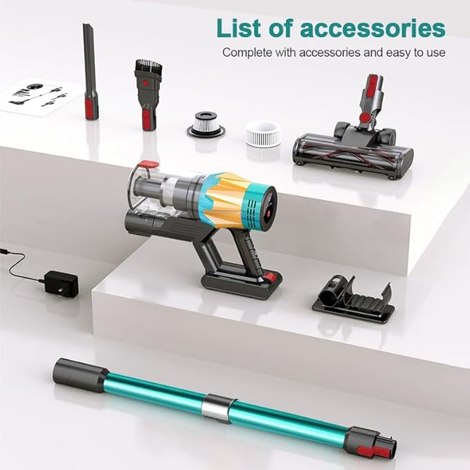 Cordless Vacuum Cleaner 550W 65Kpa 40Mins Vacuum Cleaners for Home LED Screen Stick Vacuum Cleaners Anti-Tangle 1.2L Dust Cup 4 in 1 Lightweight Vacuum for Hardwood Floor Carpet Pet Hair