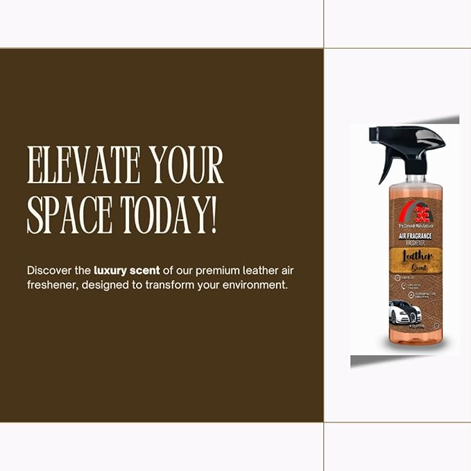 Premium Car Air Freshener with Leather Scent Highly Concentrated Long-Lasting Fragrance Just Like New Scent for Cars Trucks SUVs RVs &amp More 64 fl oz (Half Gallon)