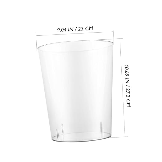 Cabilock Transparent Plastic Wastebasket for Home and Office Lightweight Compact Garbage Recycling Container Simple Stylish Trash Can for Living Bedroom Kitchen Use