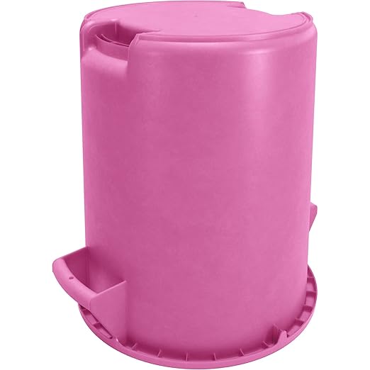 SPARTA Bronco 10 Gallon Trash Can Thick Polyethylene Bin NSF Certified Waste Container with Top Handles Bottom Handholds Reinforced Base and Stackable LLDPE 10 Gallon Pink (Pack of 6)