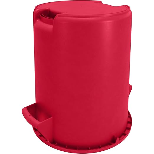 SPARTA Bronco Waste Container Trash Container Round Trash Bin for Disposal 10 Gallons Red (Pack of 6)